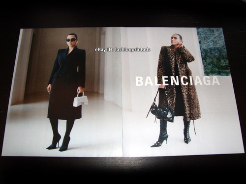 BALENCIAGA ANNUNCIO STAMPA 2 pagine primavera 2022 KIM KARDASHIAN Stef Mitchell SEXY WOMAN