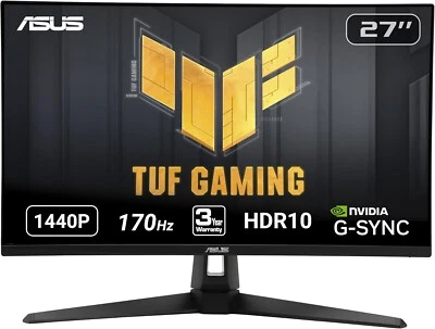 ASUS TUF Gaming 27" 2K HDR Monitor VG27AQ1A - QHD (2560 x 1440), IPS ,BLACK NEW - Image 1 of 4