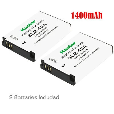 2x Bateria Kastar para Samsung SLB-10A SL620 SL620 SL720 SL820 TL9 WB150F WB250F - Imagem 1 de 3