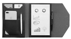 iPad portátil teléfono Maletín portátil Soporte Vaca Cuero Bolso Mensajero Negro W299 - Imagen 1 de 5