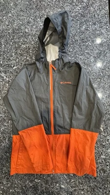Chaqueta y pantalones de lluvia Columbia gris/naranja negro talla L 14-16 para niños/niñas Foto 1 de 4
