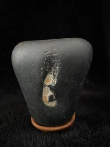 Piedra de visualización con patrón de Buda Wakayama Koza Suiseki 678 g H9 cm con base tallada a mano - Imagen 1 de 5