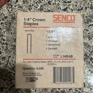 Senco L14BAB Industrial Staples 5000Total 18ga 1/4" wide 1-1/8" long - Picture 1 of 4