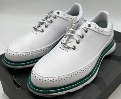 Zapatos de golf Adidas unisex MC80 sin clavos, blancos/plateados/verdes, 4 (M)/5 (W) Foto 1 de 4