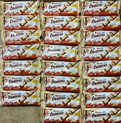 23 BARS Limited Italian Kinder Bueno WHITE Chocolate Bars - 2 bars/pack - Image 1 of 4