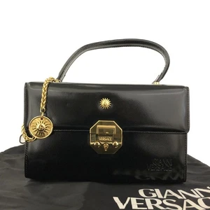 Bolso de mano GIANNI VERSACE Sunburst de cuero negro/8BF0485 - Imagen 1 de 12