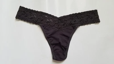 Tanga Hanky Panky Supima de tiro bajo de algodón, gris oscuro, talla única Foto 1 de 2