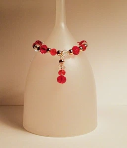 Crystal Bracelet w/ Charm, 18k Gold Plated - Picture 1 of 1