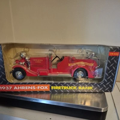 Ertl 1937 Ahrens-Fox Fire Truck John Deere Diecast Bank 1/30 Scale Grand Detour - Image 1 of 4