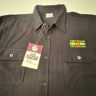 NEW! ROTHCO Vietnam Veteran Logo Plaid Extra Heavyweight Flannel Shirt Size 4XL - Image 1 of 4
