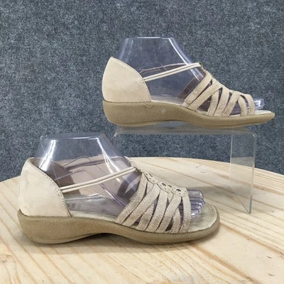 Earth Sandals Womens 6 Muse 2 Strappy Beige Leather Slip On Open Toe 2533659 - Image 1 of 4