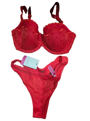 Prima Donna Women's Touch Me Underwire Bra Set & Thong Red 32D / Small NWT $150 - Image 1 of 4