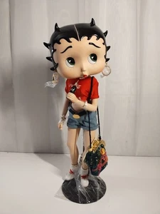 Betty Boop Coca-Cola 15 Zoll Porzellanpuppe 2001 Denim Shorts Handtasche Königsmerkmale - Bild 1 von 24