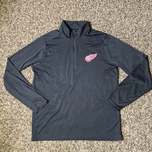 Antigua 1/4 Zip Detroit Red Wings Pullover Mens Size XL Red Poly Spandex Sweater - Picture 1 of 8