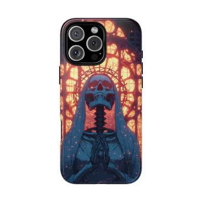 For iPhone / Galaxy / Pixel | Phone Ink Case - Skeleton Mary Gothic Cathedral - Image 1 of 4