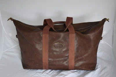 Bolso de Transporte Mulberry Vintage Marrón Granulado Escocés Cremallera Grande Fin de Semana Foto 1 de 4