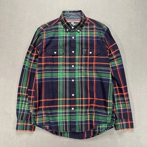 Camicia Tommy Hilfiger uomo media verde navy a quadri manica lunga preppy accademia - Foto 1 di 7