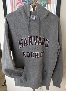 Russell Athletic Vintage Harvard Hockey grau Hoodie L Haustier/rauchfrei Zuhause - Bild 1 von 6