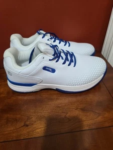 FitVille Men's Golf Shoes Professional Outdoor Waterproof Spiked Shoe Blue/White - Picture 1 of 11