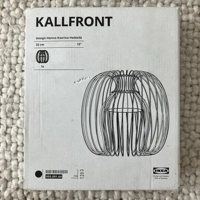 NEW IKEA KALLFRONT Pendant Lamp Shade Black Curved Metal Wires 13" Boho Industry - Image 1 of 4
