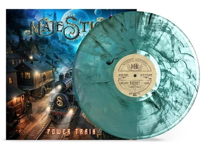 MAJESTICA - POWER TRAIN, 2025 EU LIMITED EDN TURQUOISE w/ BLACK SMOKE vinyl LP - Image 1 of 2