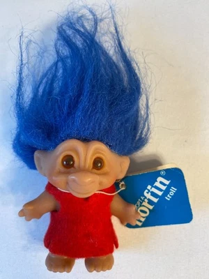 Norfin Tiny Ones TROLL Doll Blue Hair Dam #502 w/ TAG, Clothes Foto 1 de 4