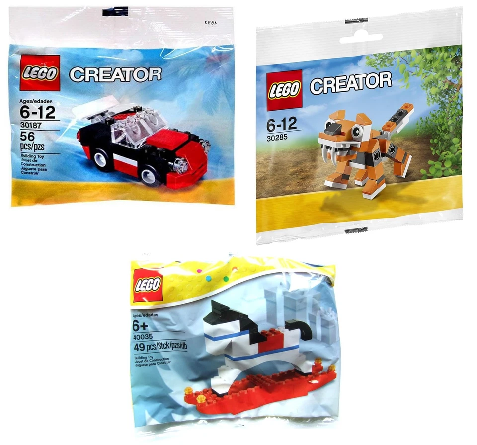 LEGO 30285 40035 30187 Fast Car Tiger Rocking Horse Polybag Set of 3 Creator - Image 1 of 1