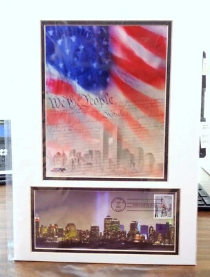 HISTORIC USPS 9/11 NY FDI PHOTO FILE  HEROES PHOTO COVER & STAMP 2002 FDC - Image 1 of 4