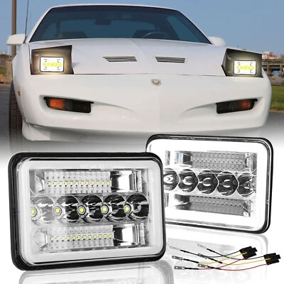 Par de faros 4x6" H4668 haz alto/bajo para Pontiac Firebird 1991-1997 Trans Sport Foto 1 de 4
