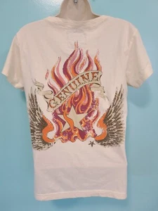 Harley Davidson T-Shirt H-D INK beige gesticktes Logo Flügel & Pailletten Medium - Bild 1 von 5