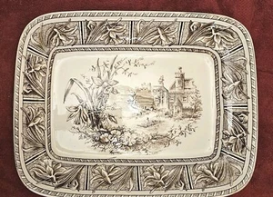 Vintage W.H. Grindley & Co England 1800s Daffodil Large Platter 14.25"× 10.25" - Picture 1 of 3