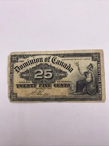 Canada 25 Cents 1900 bill American Bank note Company Ottawa Antique money - Picture 1 of 2