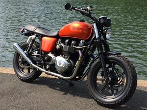 Chromed Reverse Cone Silencer - Flat Tracker - CLEARANCE 50% OFF - Picture 1 of 6