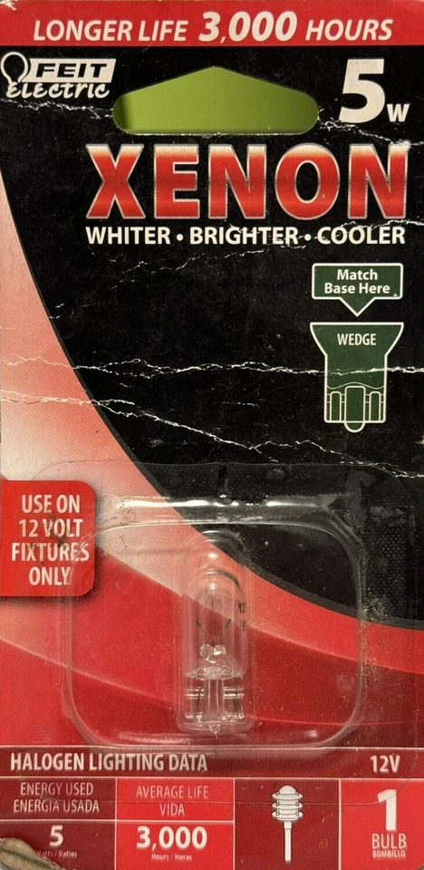 FEIT Electric 5-Watt 12-Volt Wedge Base Xenon Bulb - Lasts 3,000 hours - Image 1 of 1
