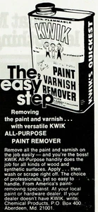 Anuncio impreso vintage 1979 Kwik removedor de pintura y barniz multiusos The Easy Step - Imagen 1 de 2
