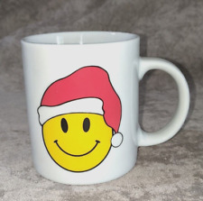 Smiley Smiling Face Santa Hat Mug 10 ounce