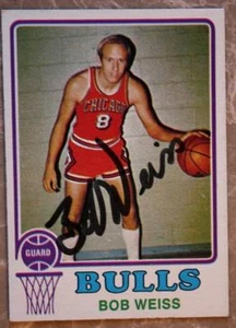 Tarjeta de baloncesto Topps autografiada 1973-74 estrella de los Chicago Bulls Bob Weiss ¡DE COLECCIÓN! - Imagen 1 de 1
