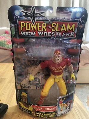 ToyBiz WCW Power Slam Wrestlers 2000 Figura Hulk Hogan ¡con rara pared Goldberg! Foto 1 de 4