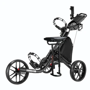 CaddyTek CaddyLite EZ-Fold Pro 3 Wheel Golf Buggy Black + Removable Seat - Picture 1 of 11
