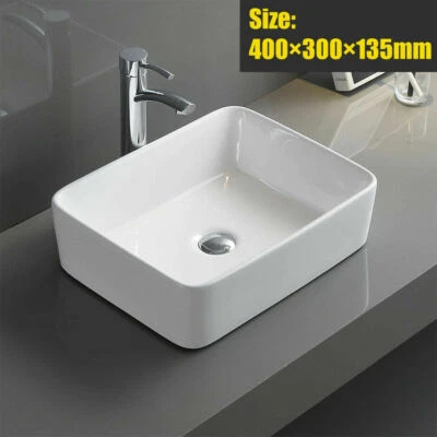 NIDDA Bathroom Ceramic Basin Counter Top Hand Wash Vanity Sink White 400 x 300 x 135mm