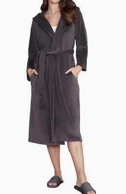 Bata de terciopelo con capucha Barefoot Dreams Luxechic Color: carbono Talla 2 Foto 1 de 3