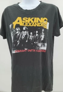 TulTultex Unisex Kids Black Asking Alexandria Printed Crew Neck T Shirt Size 2XL - Picture 1 of 6