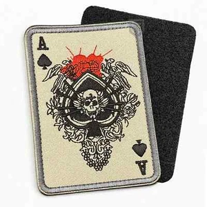 Ace of Spades Patch Hook & Loop Morale Military Army Airsoft Tactical 10cm x 7cm - Picture 1 of 5