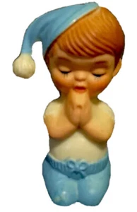 Vintage Miniture Praying Boy Figure Hard Plastic Christmas Holiday Decor 2” - Picture 1 of 5