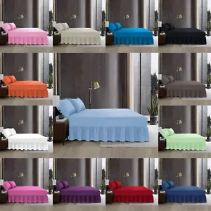 Percale Fitted Valance Sheet Non Iron Sheets Single Double King Super King Sizes - Picture 1 of 191