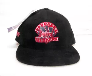 Vintage Nebraska HUSKERS Black Cloth Cap Hat Cornhuskers New Era - Picture 1 of 7