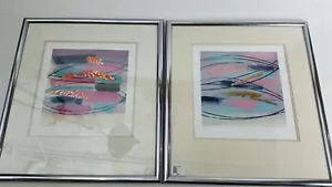 Par de impresiones abstractas a prueba de artistas de medios mixtos - ¿Ronald Davis Thomson? - Imagen 1 de 8