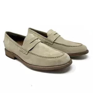 Mocassini uomo Frye Tyler Penny beige scamosciati tinta unita FR40436 taglia 9 Medium (D) nuovi senza scatola - Foto 1 di 12
