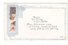 From Us Folks To You Folks, Winter Scene, Vintage 1921 Christmas Postcard