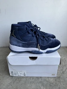 Nike Air Jordan 11 Midnight Navy Velvet Size 10.5W/ 8 Men Bred Concord Space Jam - Picture 1 of 6